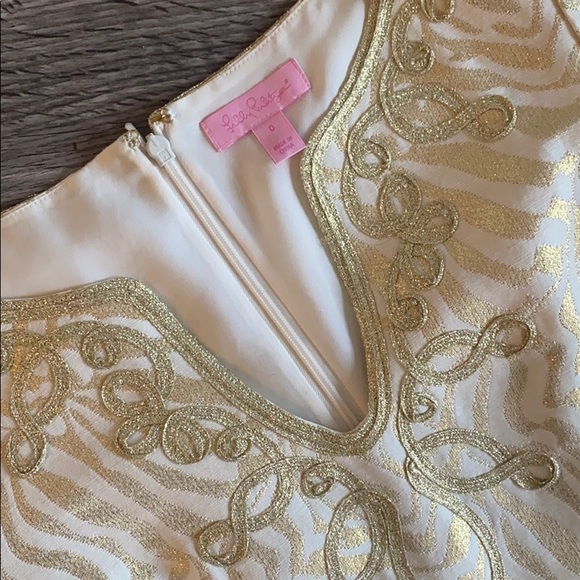 Lilly Pulitzer Gold Short Sleeve Dress - Picture 7 of 9